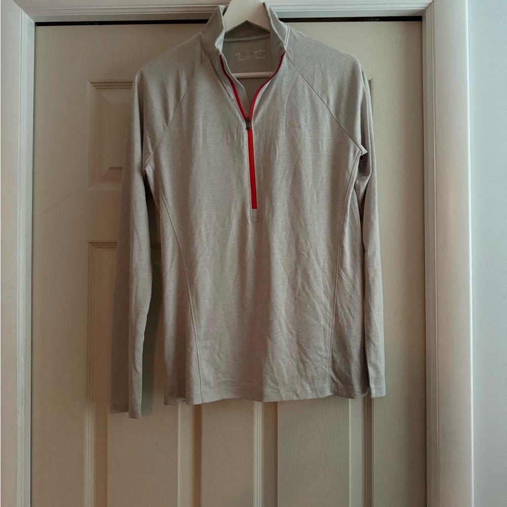 Under Armour Gray Quarter-Zip Sweatshirt with Red Accent